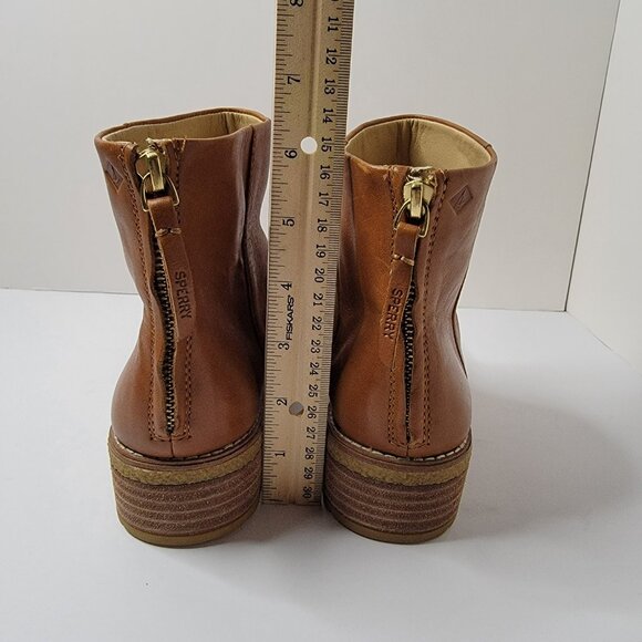 Sperry Maya Belle Leather Ankle Boot Booties Cognac Brown Size 6.5 - Picture 5 of 12